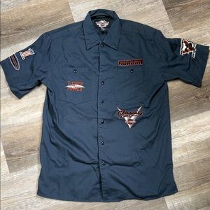 Harley-Davidson Dark Blue Gray Men's Button Down Shirt